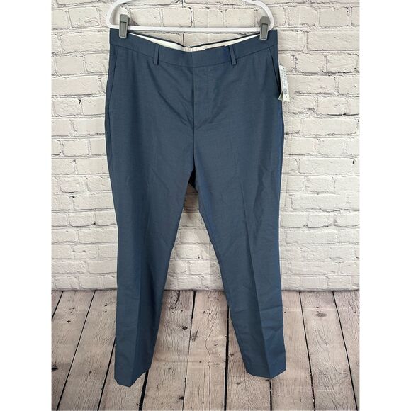 H&M Men’s Dress Pants 38R Slim Fit Stretch Gray/Blue - Picture 1 of 10